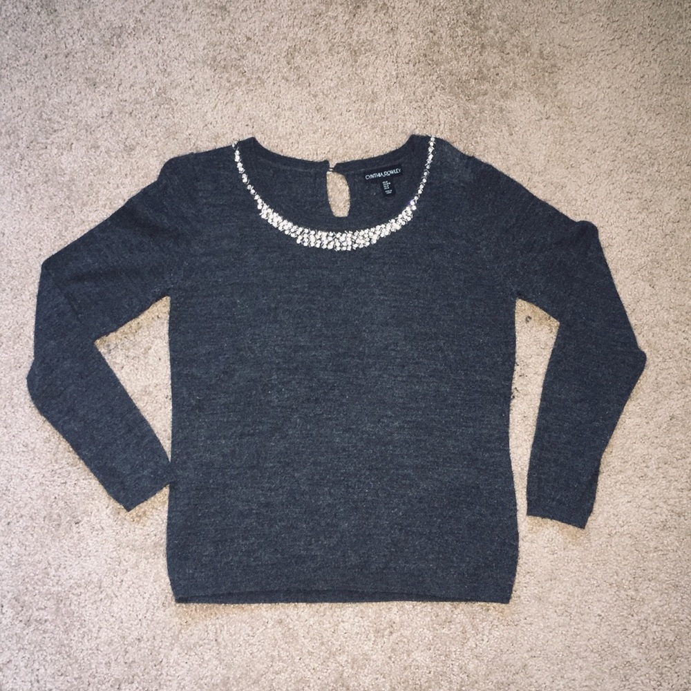Cynthia Rowley Wool Embellished Sweater